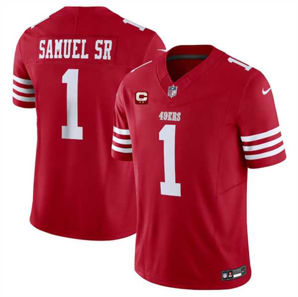 Men & Women & Youth San Francisco 49ers #1 Deebo Samuel SR Red 2024 F.U.S.E. With 2-Star C Patch Vapor Untouchable Limited Stitched Jersey